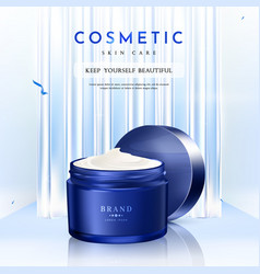 Cosmetic Cream Product On Glass Background