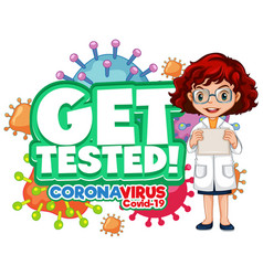 Get Tested Font In Cartoon Style With A Female