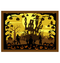 Paper Cut Shadow Box Halloween Pumpkin Layered Des