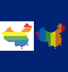 Spectrum Pixel Dotted China Map