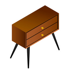 Vintage Night Stand Icon Isometric Style