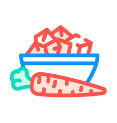 Cut Carrot Cubes Color Icon