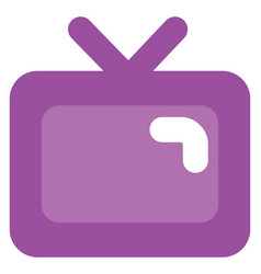 Old Purple Tv On A White Background