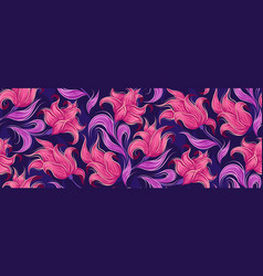 Pattern With Fabulous Curled Pink Flowers