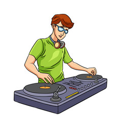 Disk Jockey Cartoon Colored Clipart