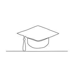 Graduation Cap One Line Drawing