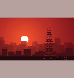 Hanoi Low Sun Skyline Scene