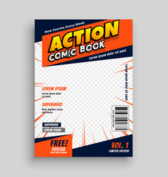 Action Comic Book Cover Page Template Design