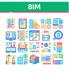 Bim Building Information Modeling Icons Set