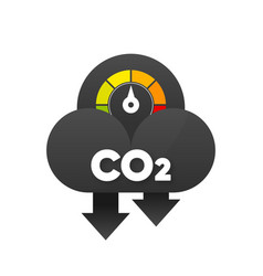 Co2 Emissions In Cloud Icon Isolated On White