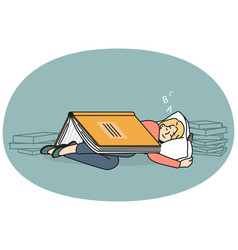 Girl Sleeping Under Book Cover