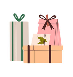 Holiday Gifts Present Boxes And Bags Composition