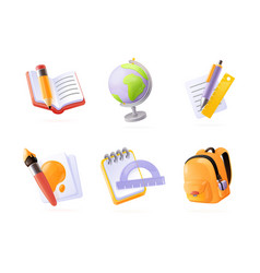 3d School Supplies Render Studying Tools