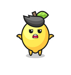 Lemon Mascot Character Saying I Do Not Know