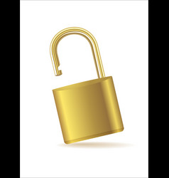 Open Metallic Gold Padlock Icon Design Template