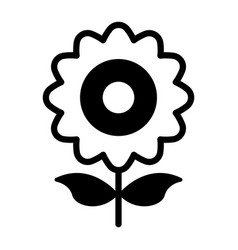 Sunflower Black Filled Outline Icon Modern Thin