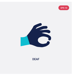 Two Color Deaf Icon From Gestures Concept