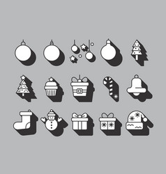 Christmas Design Elements Lined Symbols