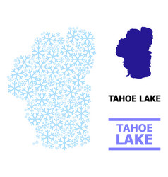 Fresh Mosaic Map Tahoe Lake With Snowflakes