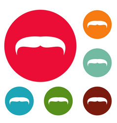 Villainous Mustache Icons Circle Set