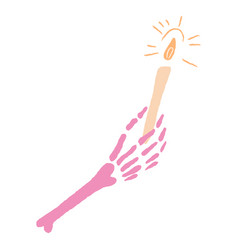 Pink Skeleton Hand Candle Flat