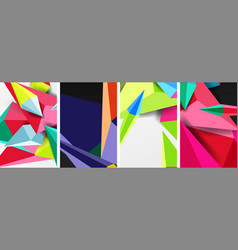 Set Of Triangle Geometric Low Poly 3d Shapes