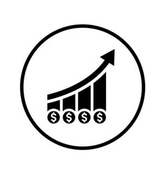 Financial Growth Icon Black Design