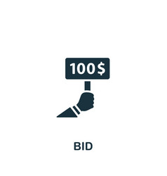 Bid Icon Monochrome Simple Stock Market Icon