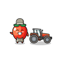 Chili Pepper Farmer Mascot Standing Beside