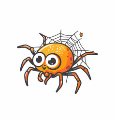 Cute Cartoon Spider Isolated On White Background