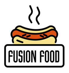 Fusion Hot Food Logo Outline Style