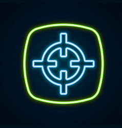 Glowing Neon Line Target Sport Icon Isolated On