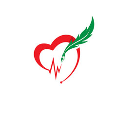 Heart Icon With Pulse And Quill For Your Best