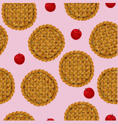 Pattern Of Apple Pies Top View Isolated On Pink