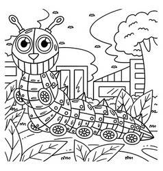 Robot Caterpillar Coloring Page For Kids