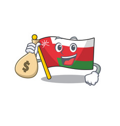 Cute Flag Oman Character Smiley With Money Bag