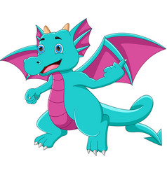 Cute Little Dragon Thumbs Up Cartoon