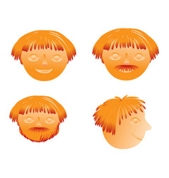 Human Head In Different Angles Cartoon Isolated