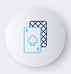 Line Playing Cards Icon Isolated On White