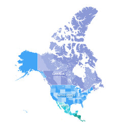 North America High Detailed Map With States