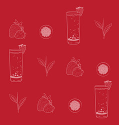 Strawberry Bubble Tea Print Background Design