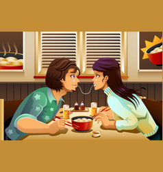 Couple Eating Noodle