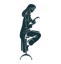 Doctor Sitting On Stool Silhouette