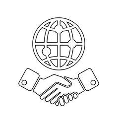 Global Business Outline Icon Line Art