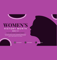 Womens History Month Banner Design With Woman