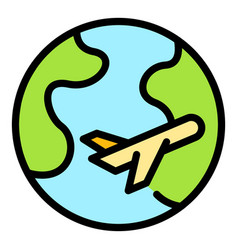 Globe Trip Icon Flat