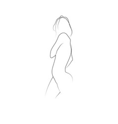 Line Smooth Of Standing Sideways Woman