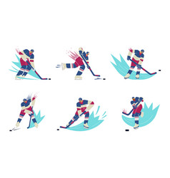 Set Isolated Of Hockey Player