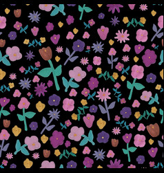 Black Bg Flowers Markers Seaml