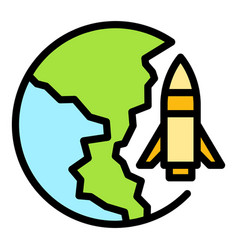 Happy Earth Trip Icon Flat